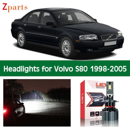 1 Pair Car LED Headlight For Volvo S80 1998 - 2005 Canbus Headlamp Lamp Low High Beam Bulbs Lighting Light Accessories Parts
