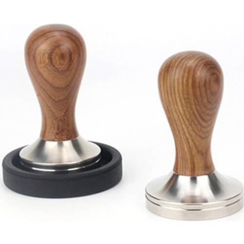 51/53/58mm Yellow Pear Solid Wood Coffee Tamper 51mm Coffee Powder Hammer 53mm 304 Stainless Steel Base Coffee Accessories
