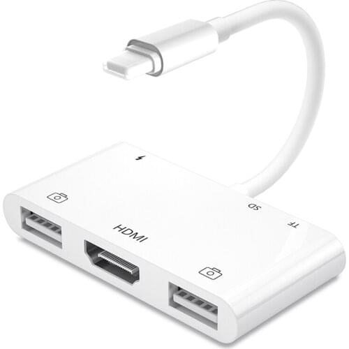 Lightning To USB HDMI SD TF Card Reader Digital OTG Adapter Hub For iPhone X XR XS 11Pro Max SE iPad Mini Pro