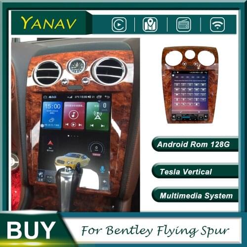 Car Radio Android 2 Din Stereo Receiver For Bentley Flying Spur GPS navigation Video Multimedia MP3 Player Tesla Vertical Screen