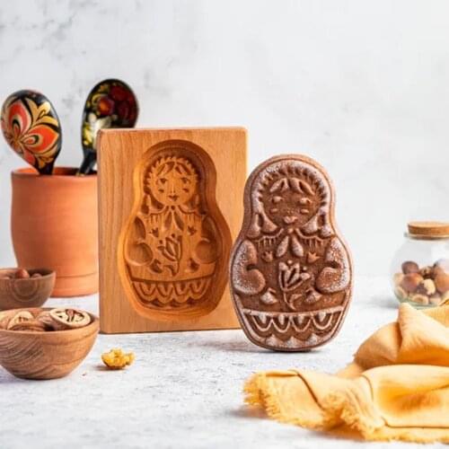 Wooden Provance Cookie Cutter Mold Press 3D Cake Embossing Baking Mold Tools Rose Flower Gingerbread Biscuit Cookie Stamp Bakery