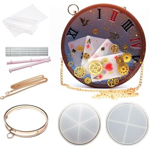 DIY Composite Crystal Drop Glue Quicksand Circular Bag Handmade Silicone Mold Accessories Material Bag Handmade Handicrafts