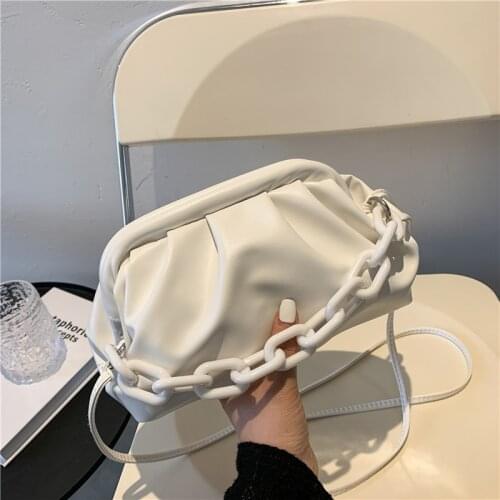 Designer Candy Color Soft Leather Cloud Shoulder Simple Bags for Women 2021 Small Crossbody Bag Travel Chain Handbags and Purses