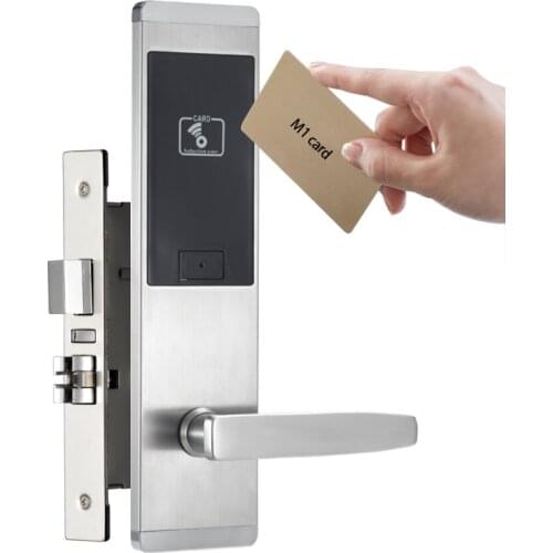 Stainless steel apartment electronic door lock swipe card unlock for office