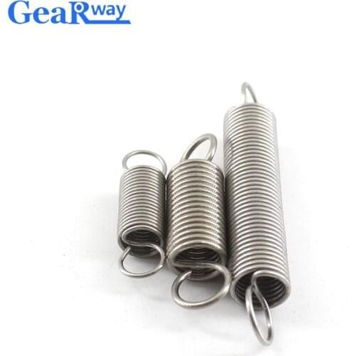 Gearway 10pcs Stainless Steel Extension Spring with Hooks Small Tension Springs 0.8mm Thickness Long Extension Springs