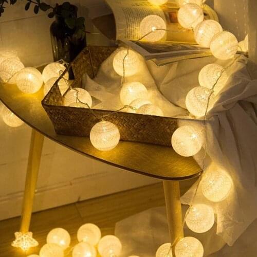 String lights cotton ball lights curtain lights outdoor indoor bedroom window decoration Christmas tree decoration lights 1pcs
