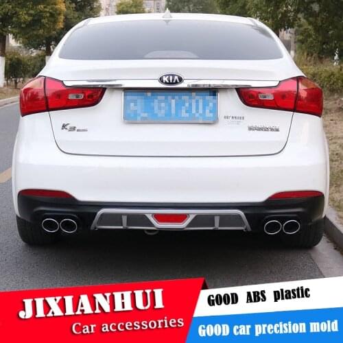 For Kia Forte K3 Body kit spoiler 2013-2015 For Forte K3 DK ABS Rear lip rear spoiler front Bumper Diffuser Bumpers Protector