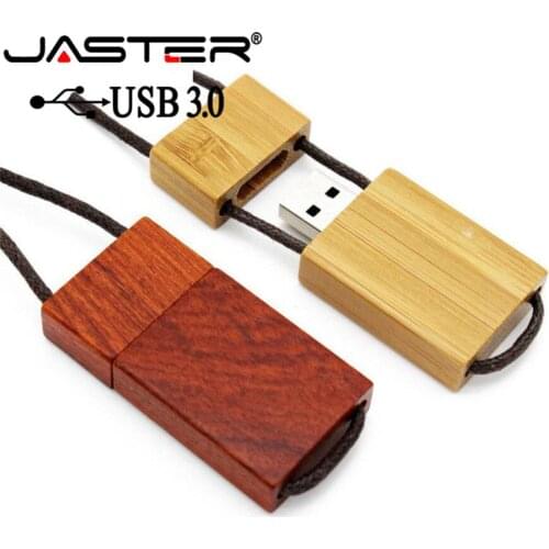 JASTER USB 3.0 free custom logo wooden with rope usb+gift box usb flash drive Memory stick pendrive 8GB 16GB 32GB 64GB gift