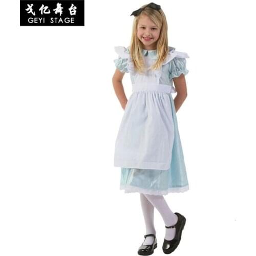 Adult female Halloween cheer Alice in the country of blue wonder dressed as party Alice girly dream sissy maid lolita cosplay