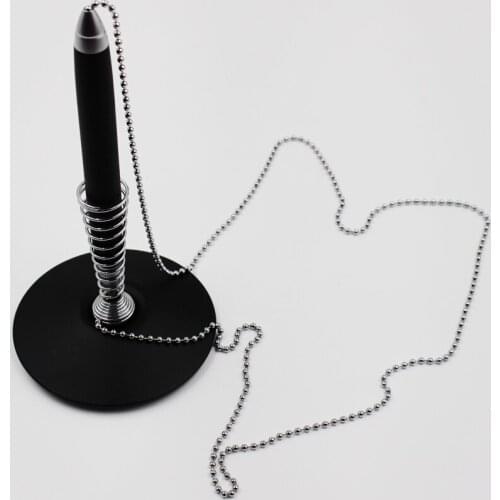 Metal Spring base Table / Desk ballpoint pen with 31.5inch (80cm) Bead chain Desktop Pen - Fashion office supplies