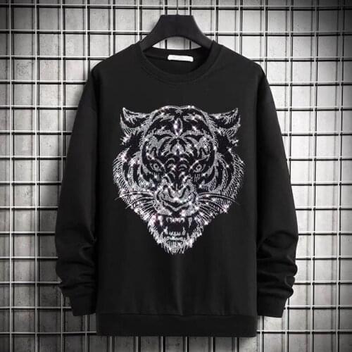 Trend Loose Rhinestone Hot Selling Mens Hoodie Good Quality Winter Long Sleeve Pullover Designer Fashion Sweatshirt