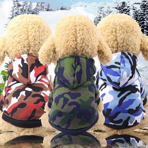 Dog clothes for small large dogs autumn and winter warm camouflage hoodies pet dog coat jackets with hats pet outfit christmas