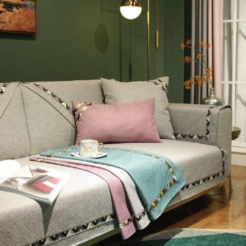 1 Piece Solid Color Sofa Covers for Living Room Soft Sofa Cushion Couch Cover Modern Minimalist Corner Sofa Towel
