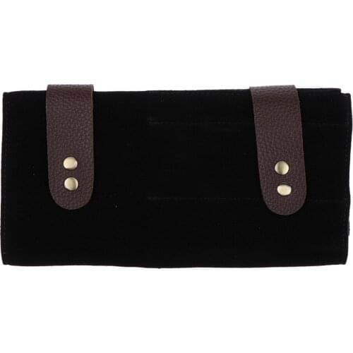 Durable Leather Hair Cutting Scissors Pouch Rolled Bag for Hairdresser