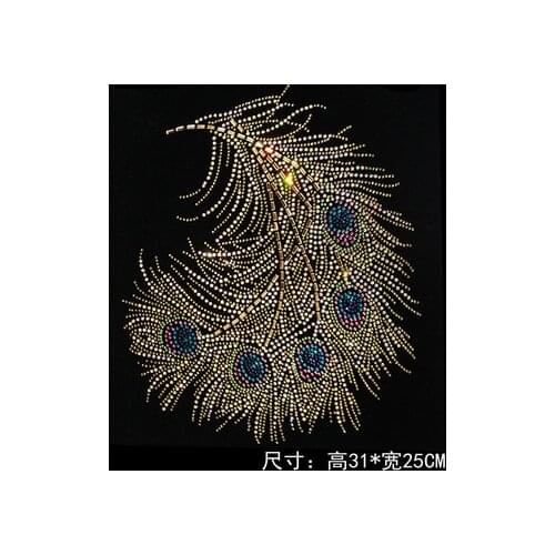 Big tail Pattern rhinestones iron on transfers designs designs iron on transfer hot fix rhinestone motif