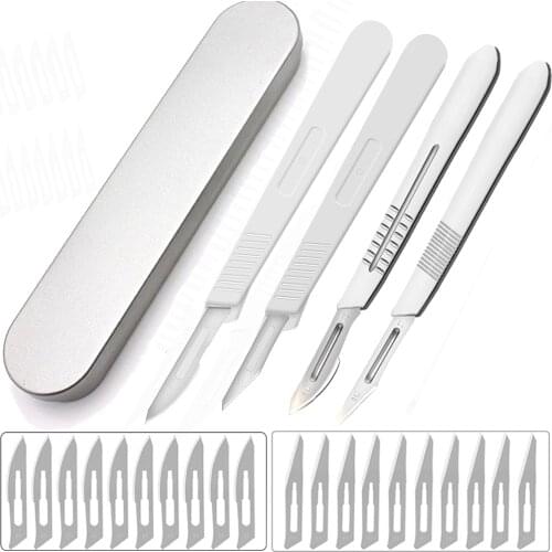 Stainless Steel Handle Scalpel Disposable Blade Multi-purpose Knife Cutting Electronics PCB Repair Tools Scalpel