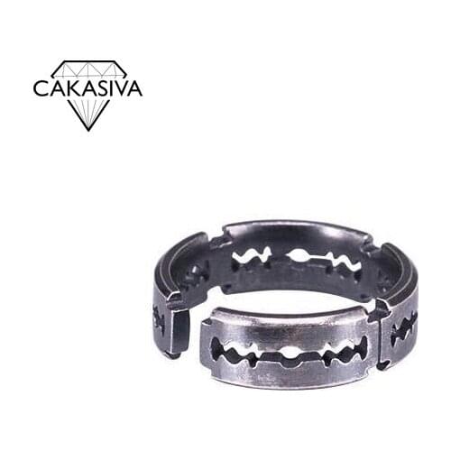 S925 Vintage Thai Silver Open Razor Ring Ethnic Style Domineering Ring Party Gift Jewelry Wholesale