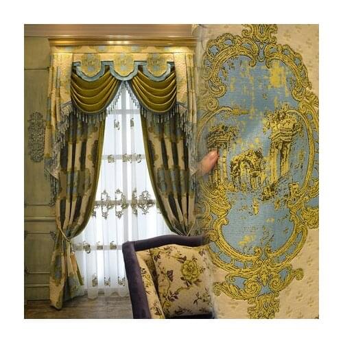 Chenille curtain European pastoral imitation cashmere curtain French living room bedroom finished curtain Custom New Classic