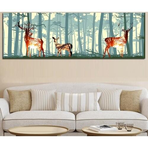 80x170cm Abstract Deer Forest Bird Nordic Natural Poster and Print Scandinavian Canvas Painting Wall Pictures For Living Room