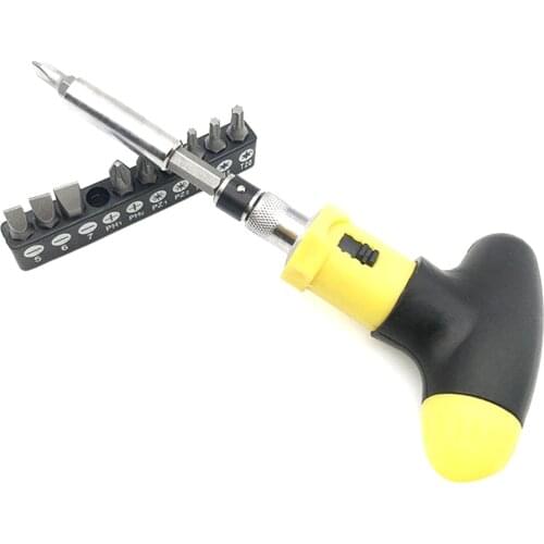 T-type ratchet screwdriver,Hand Tool Set,quick bolt driver batch 6.35mm,can rotate forward reverse Screwdrivers Set