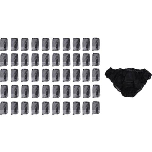 50pcs Women Non-woven Disposable Panties Underwear Briefs Set For Spa Travel