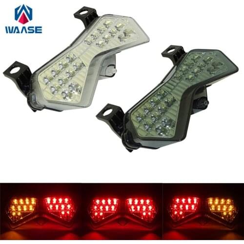 Waase For Kawasaki Z750 2004 2005 2006 / Z1000 2003 2004 2005 2006 Chrome Tail Light Brake Turn Signals Integrated LED Light