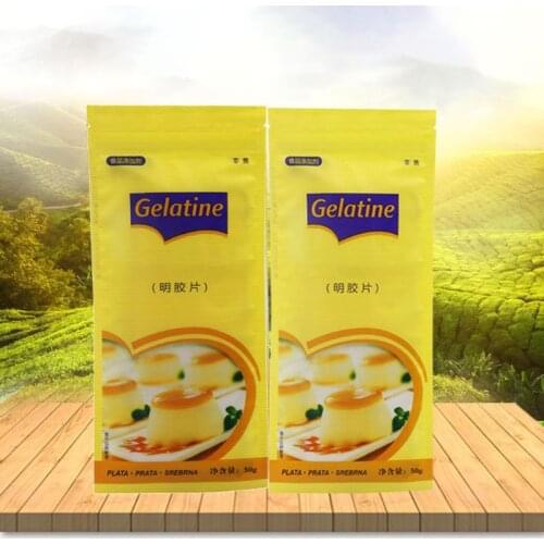 50g 20 Large Sheets of Halal Silver Leaf Gelatine Beef Gelatin Leaves for Cooking Mousse Cake Jelly Dessert Mix