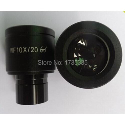1 pair 2pcs Mounting Size 23.2mm WF10X 20mm High Eye Pionts Wide Field Eyepiece Optical Lens for Biological Microscope
