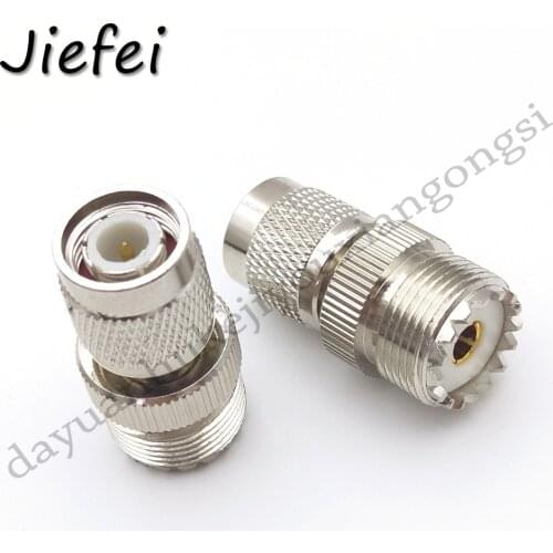 1Pcs Brass New UHF SO239 Female Jack to TNC Male Plug RF Straight Coaxial Adapter UHF to TNC Connector for Radio Antenna