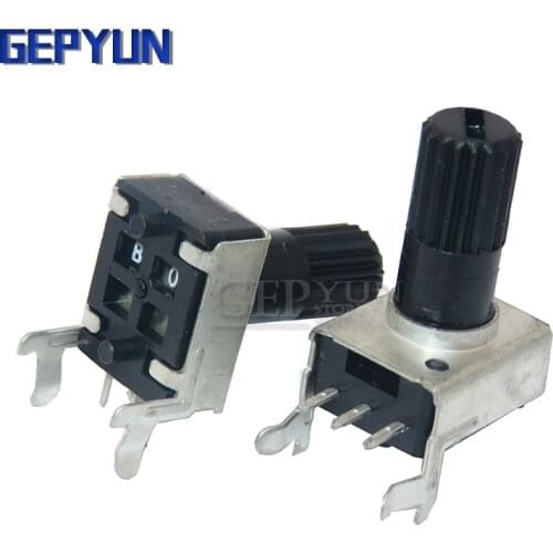 10pcs RV09 Horizontal12.5mm Shaft 5k 10k 50k 100k 0932 Adjustable Resistor 9 Type 3pin Seal Potentiometer Gepyun
