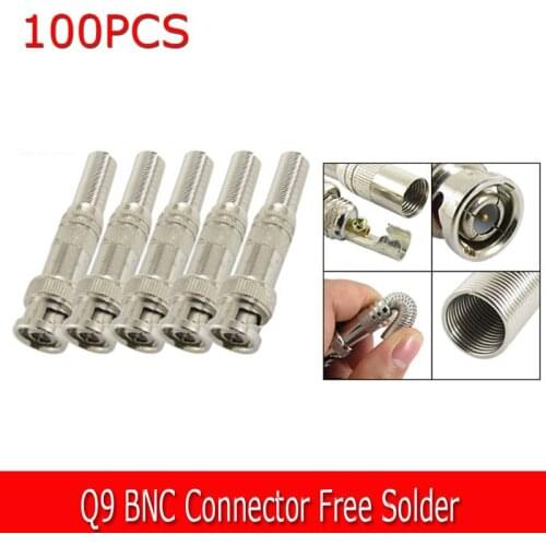 100 Pcs Free Solder Q9 Bnc Connector Special Joint Video Surveillance Cameras Wire Connector Good Quality Copper BNC Q9 Adapter