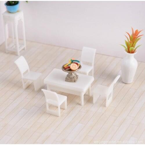 2sets/lot 1:20-1:100 Architecture Model Chair And Table Set In Ho Trains Model Design Indoor Furniture