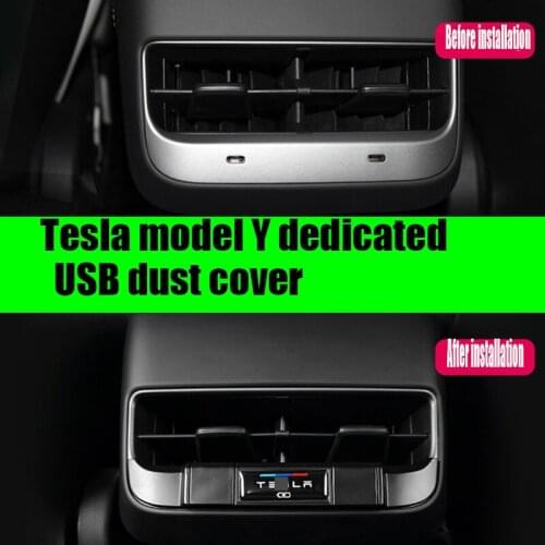 2021 Tesla Model Y dedicated rear USB dustproof decorative protective cover waterproof charging modified interior accessories
