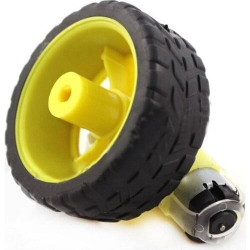 4 Pcs For Arduino Smart Car Robot Plastic Tire Wheel with DC 3-6V Gear Motor