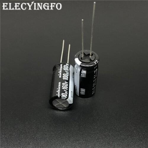 5pcs/50pcs 100uF 160V NICHICON VR Series 12.5x25mm 160V100uF Standard Aluminum Electrolytic Capacitor
