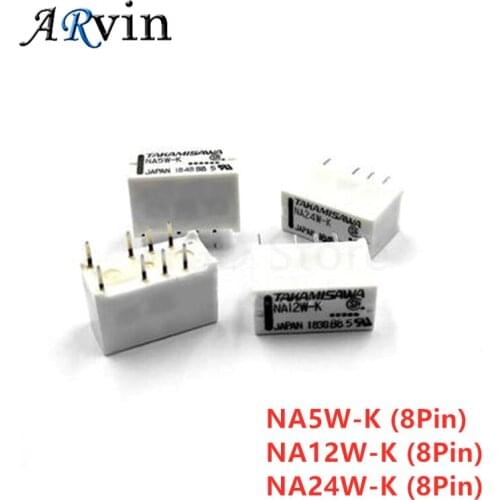 5PCS/LOT NA5W-K NA12W-K NA24W-K 5VDC 12VDC 24VDC Signal Relay 2A 8 Pins