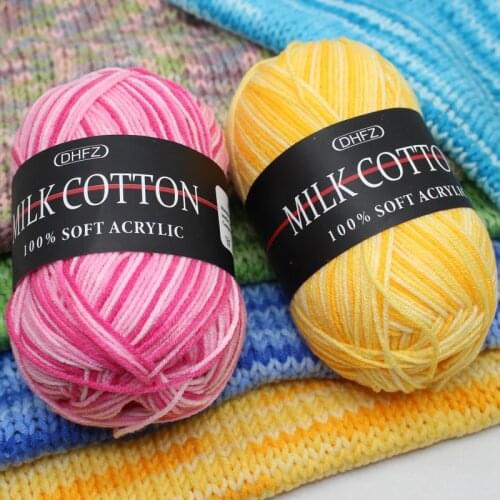 50g/pc Double Knitting Crochet Milk Soft Warm Baby Cotton Wool Yarn Hand Knitted Yarn DIY Craft Knit Sweater Scarf Hat Yarn
