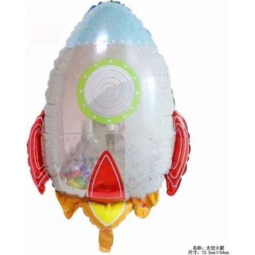 50Pcs Big New Rocket Baby Boy Super Favor Toys Happy Birthday Party Decorations Astronaut Foil Balloons Kids Outer Space Balls