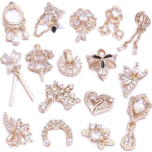 60set/lot Mix Styles DIY Eco-Friendly Material Nail Stickers Decoration Zircon Rhinestones Nail Art Supplies HA1835