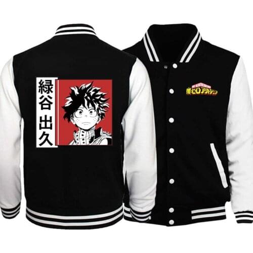 My Hero Academia Baseball Jacket Fashion Tops Casual Coat Hip Hop Sweatshirts Hoodie