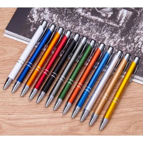 Large Wholesale 500pcs/lot Colorful Metal Ballpoint Pens Kawaii Aluminium Ballpen pilot pen For Office School Writing Supplies S