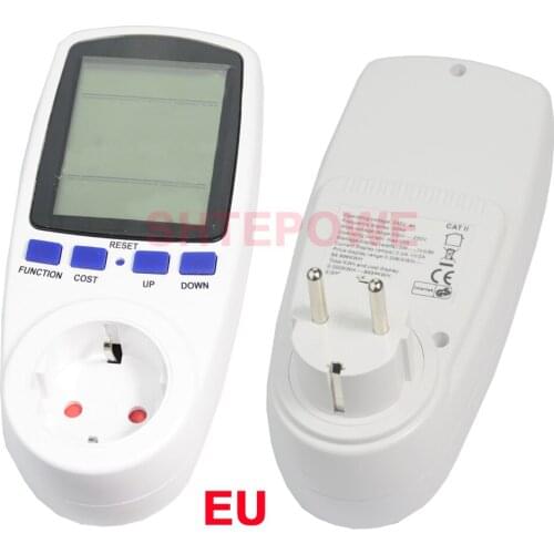 EU Plug LCD Dispaly Digital Energy Meters Voltage Wattmeter Electronic Power Analyzer Tester Monitor