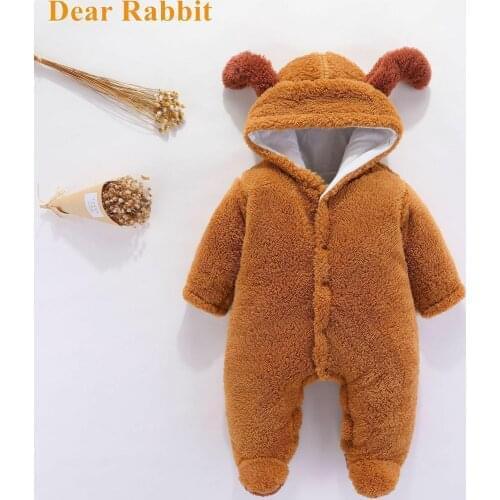 Baby autumn winter warm jumpsuit cartoon little bear cute toddler romper crawling clothes newborn boy costume Clothing Overall