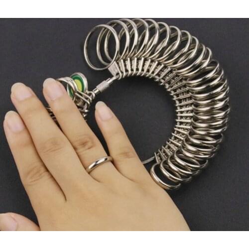EU/JP/KR/UK Useful Standard Jewelry Measuring Tool Rings Size Metal Finger Ring Sizer Measure Gauge