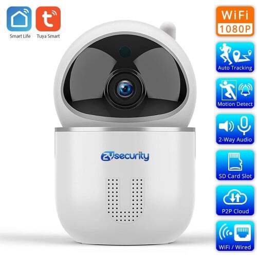 IP Camera Tuya Smart Home Security Wireless PTZ Dome Camera Auto Tracking Cloud Audio SD Card CCTV Surveillance Camera LAN Port