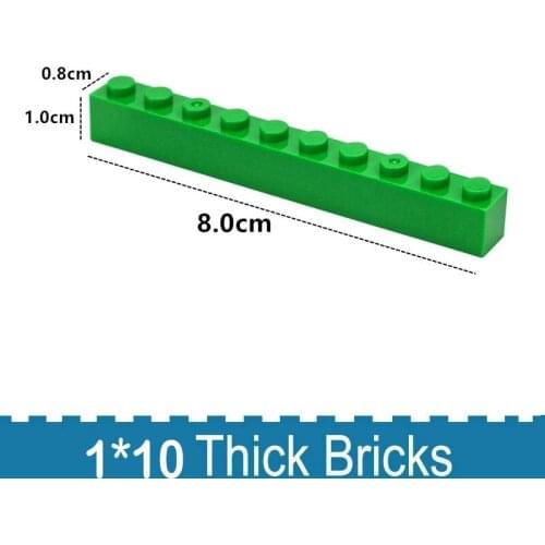 20PCS DIY Building Blocks 1x10 Dots Thick Figures Bricks Educational Creative Size Compatible With 6111 Toys For Children