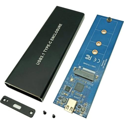 NVMe PCIE USB 3.1 HDD Enclosure M.2 to USB SSD Hard Disk Drive Case Type C 3.1 M KEY Connector for 2230 2242 2260 2280 Enclosure
