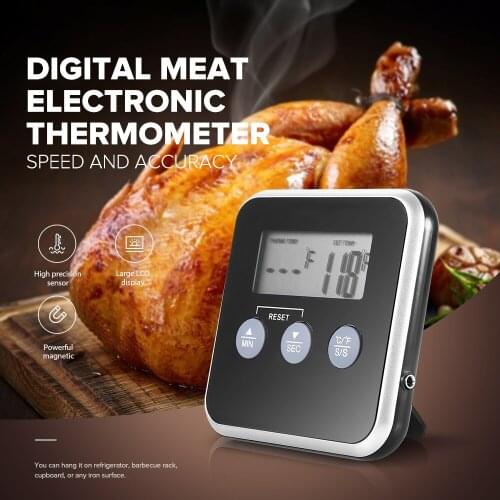 Meat Thermometer Kitchen LCD Digital Cooking Food Probe BBQ Oven Cooking Tools Gauge Thermometer With Stainless Steel Probe