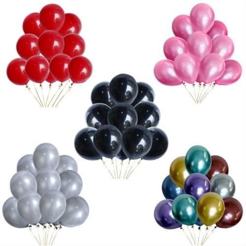 10/20/30pcs 12inch Gold Sliver Black Metal Latex Balloons Wedding Decorations Helium Birthday Party Decorations Adult kids Toy
