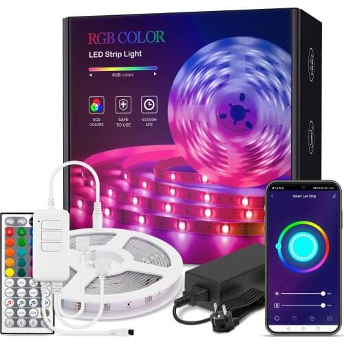 IR 44 Keys DIY Music Wifi APP LED Strip Light Kit Color RGB 5050 2835 SMD Flexible 5m 10m 15m 20m Led Lights Ribbon Decoration